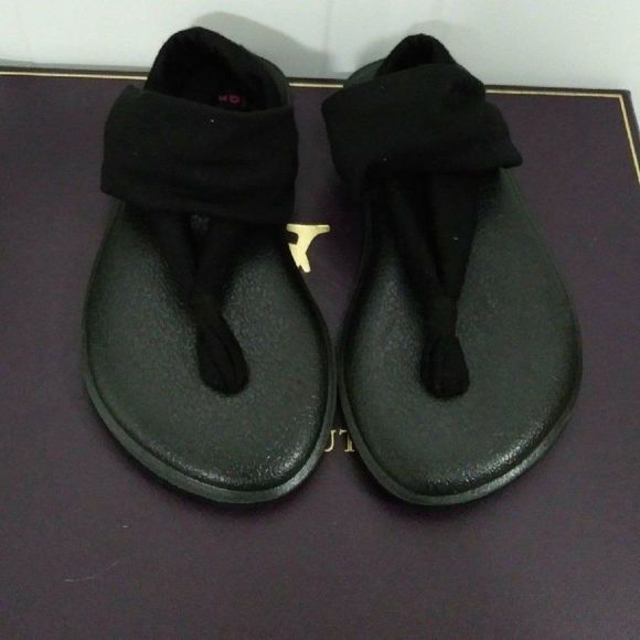 NWOB Sanuk Sandals Black Kids 9-10 2-3 years - Picture 3 of 5